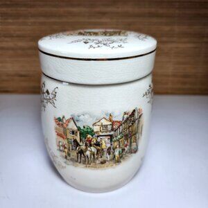 Dickens Tea Canister 'Mr Pickwick Arrives at The Swan' Vintage Bone China